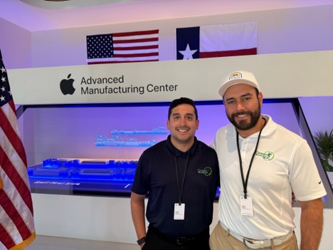 GreenTek Solutions Anuar Garcia and Ricardo Garcia at Apple's manufacturing facility in Houston, Texas