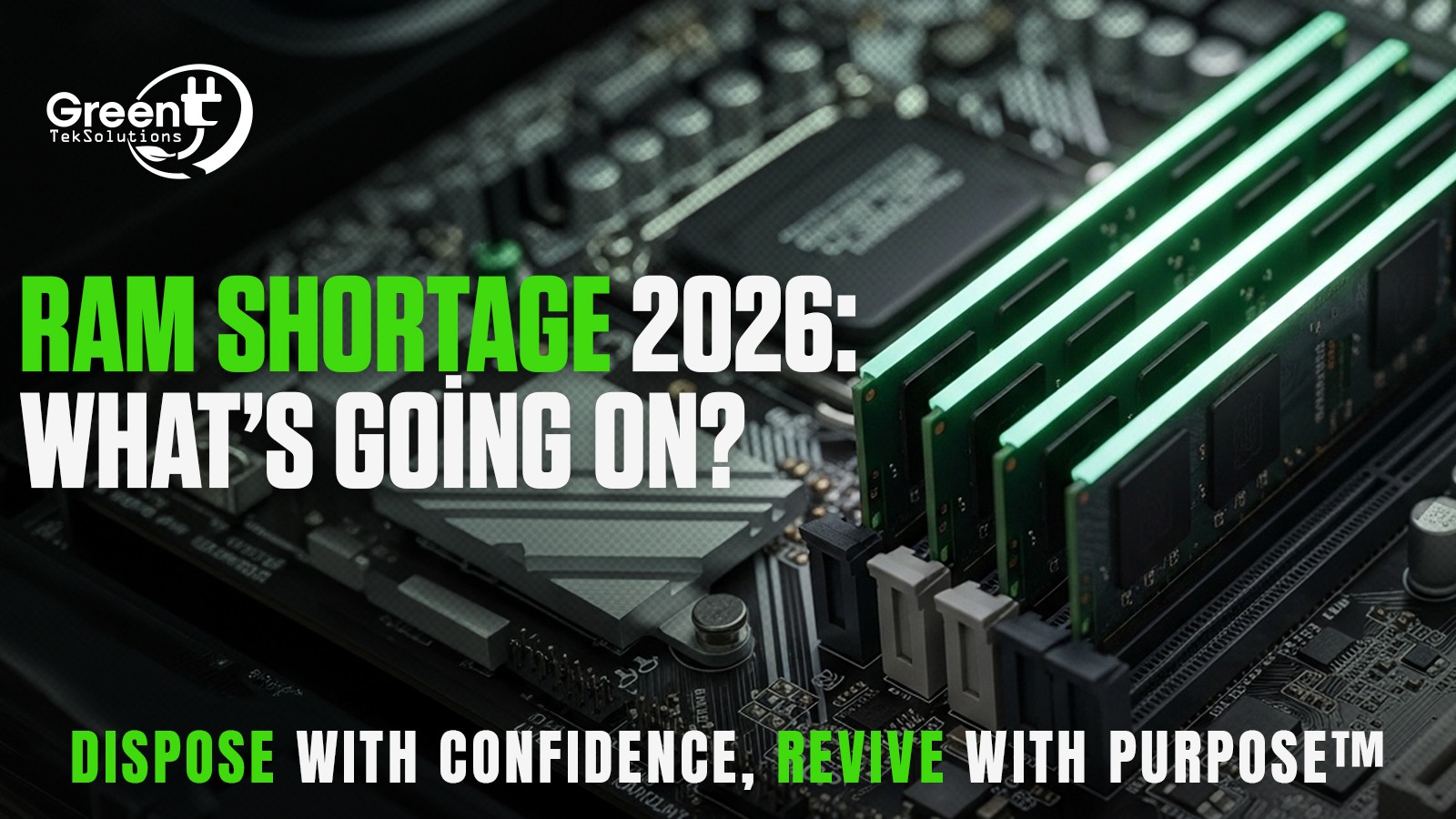 RAM Shortage 2026 - Expect higher prices and limited supply, says GreenTek Solutions